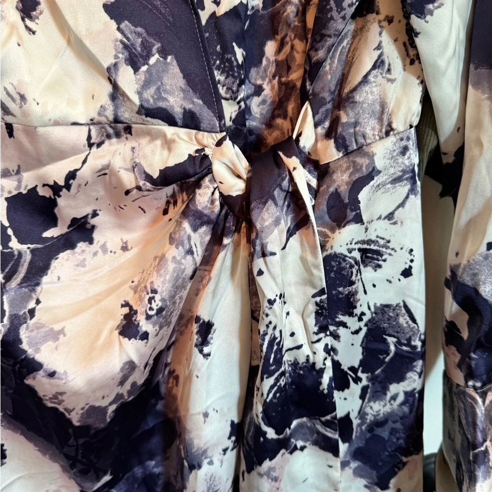 Worthington Floral Wrap Dress - Black, Cream, Pink - Picture 3 of 5